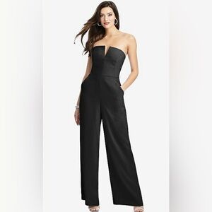Dessy Collection Strapless Crepe Jumpsuit
